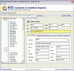 Download Notes Contacts to Outlook Express 3.0