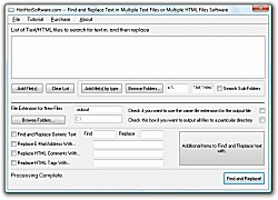 Download Find and Replace Text in Multiple Text Files or Multiple HTML Files Software! 9.0
