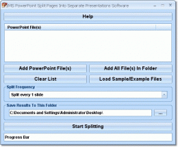 Download MS PowerPoint Split (Divide, Save) Pages Into Separate Presentations Software