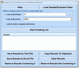 Download Create List of Folders &amp; Subfolders On Hard Drive Software 7.0