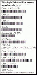 Download Universal 1D Barcode Font Package