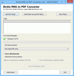 Download Bulk Export MSG to Adobe PDF