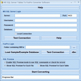 Download MS SQL Server Tables To FoxPro Converter Software
