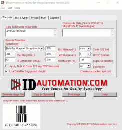 Download GS1 Databar Barcode Image Generator 20.04