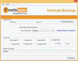 Download ToolsBaer Hotmail Backup Tool