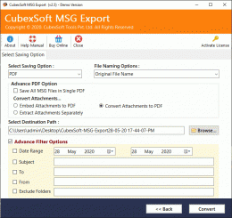 Download Import MSG Files in Adobe PDF File