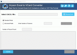Download Aryson Excel to vCard Converter Tool