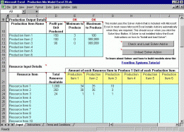 Download Production Mix Model Excel 20